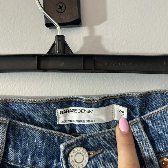 Garage Blue Distressed Jean Shorts - Picture 3 of 3